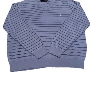 Ralph Lauren V-Neck Sweater in Blue and Black Stripes
